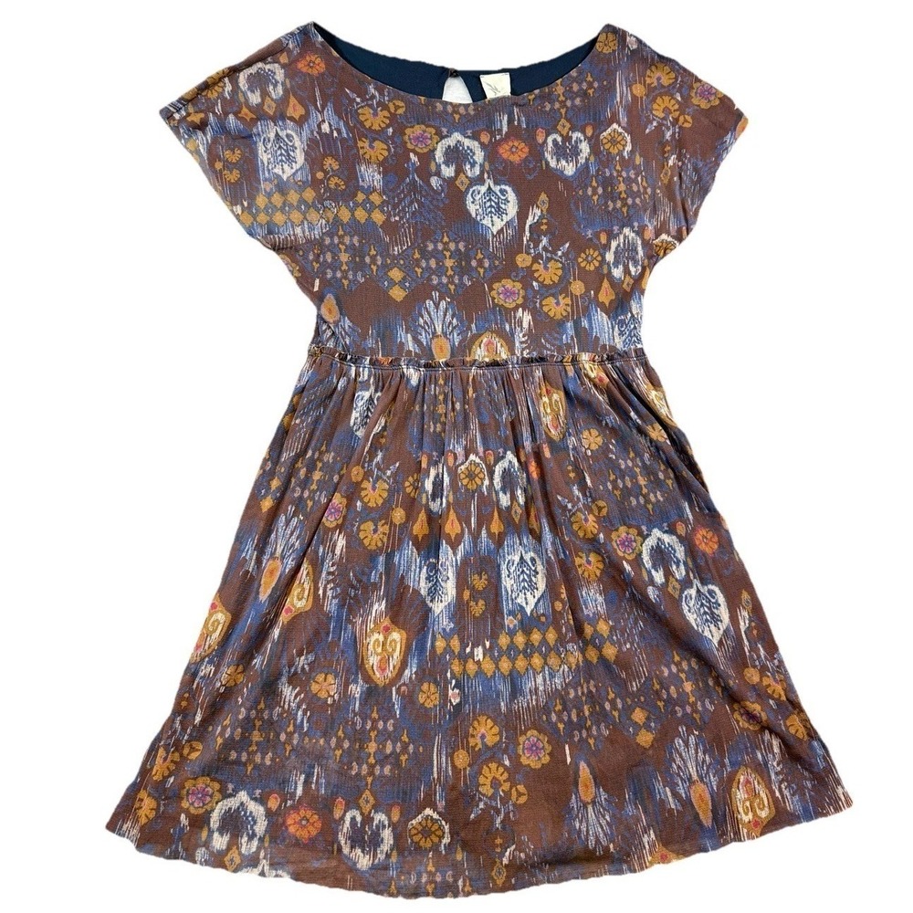 Weston Wear Dress Batik Print Skater Cap Sleeve Y2K Size M Bohoโ 90's Vibe